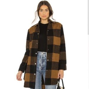 Steve Madden Eldridge Plaid Shacket Coat size: Large